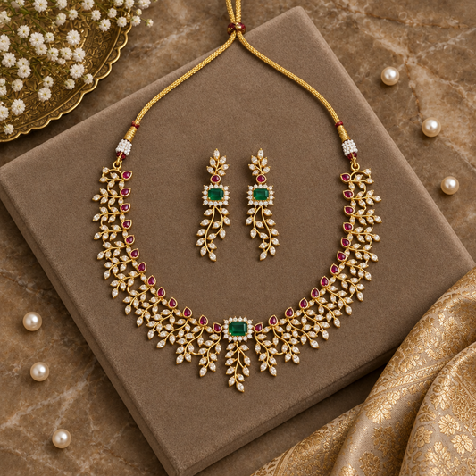 MULTICOLOR NIDHI ZIRCONIA JEWELLERY SET