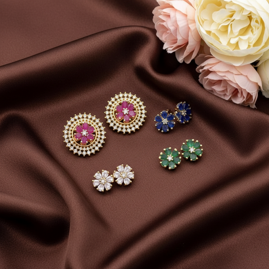 COLOR CHANGEABLE BINA STUD EARRINGS