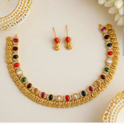 NAVRATHAN FULKI TEMPLE JEWELLERY SET
