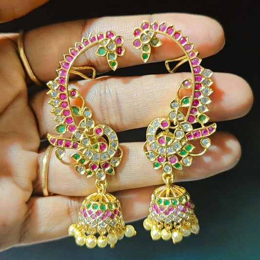MULTICOLOR JADAU EARCUFF EARRINGS
