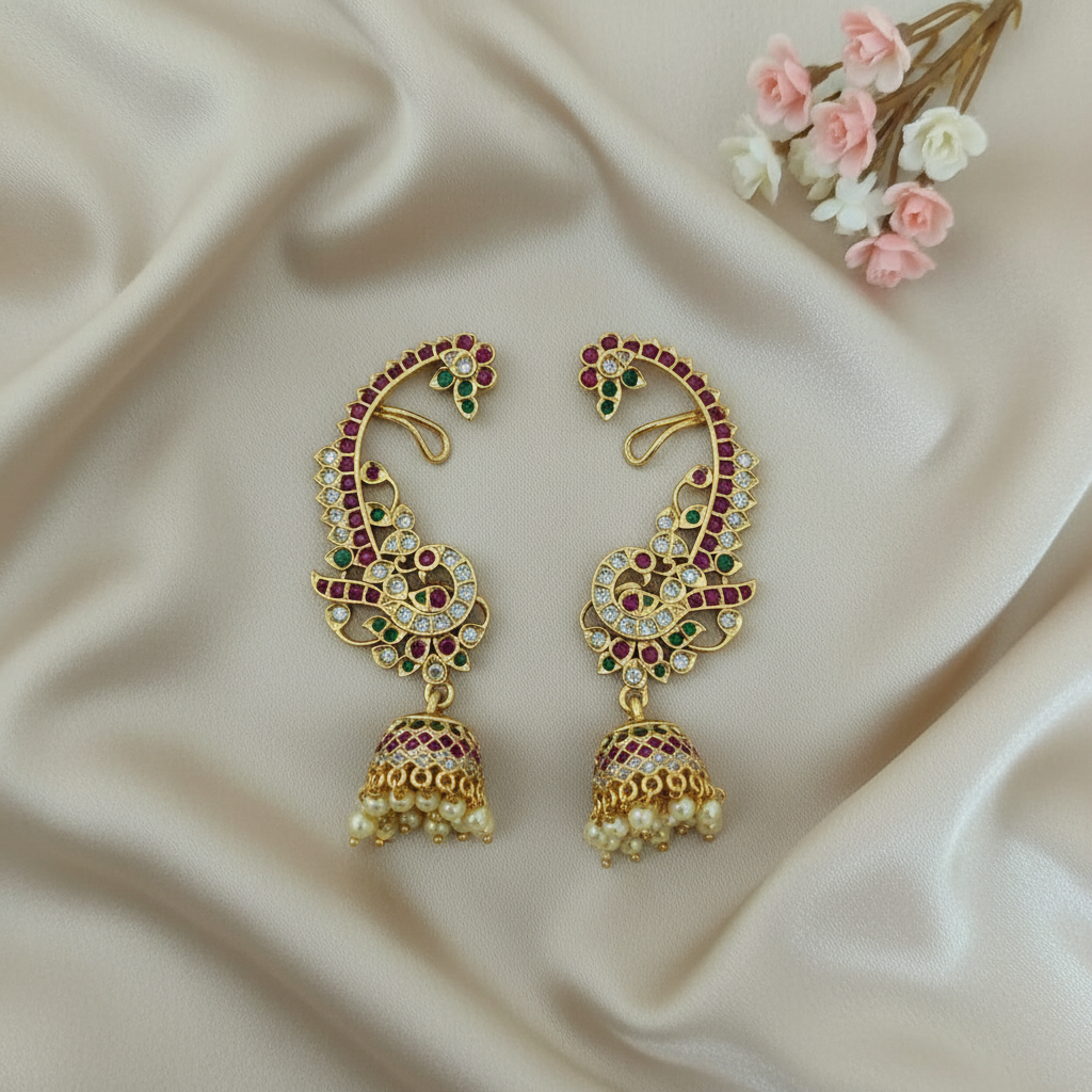MULTICOLOR JADAU EARCUFF EARRINGS