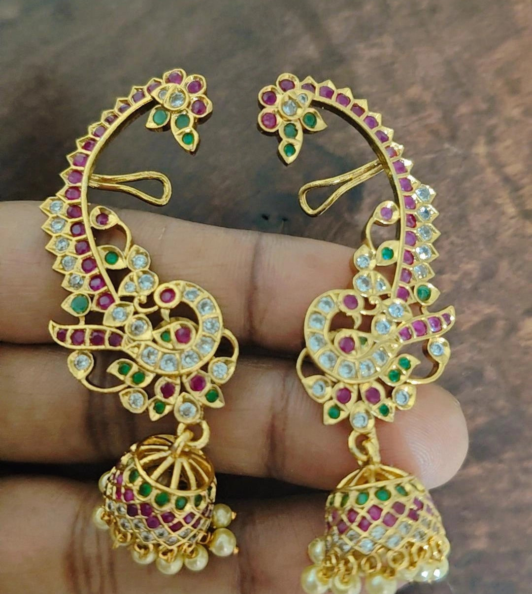 MULTICOLOR JADAU EARCUFF EARRINGS