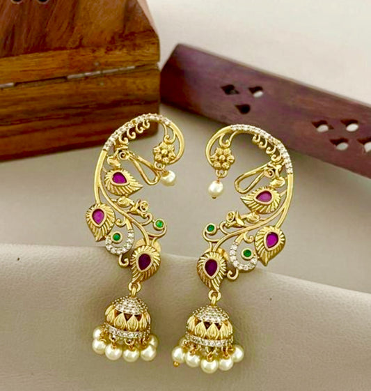 GOLDEN GULAAB EARCUFF EARRINGS