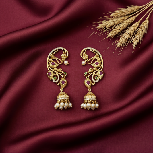 GOLDEN GULAAB EARCUFF EARRINGS