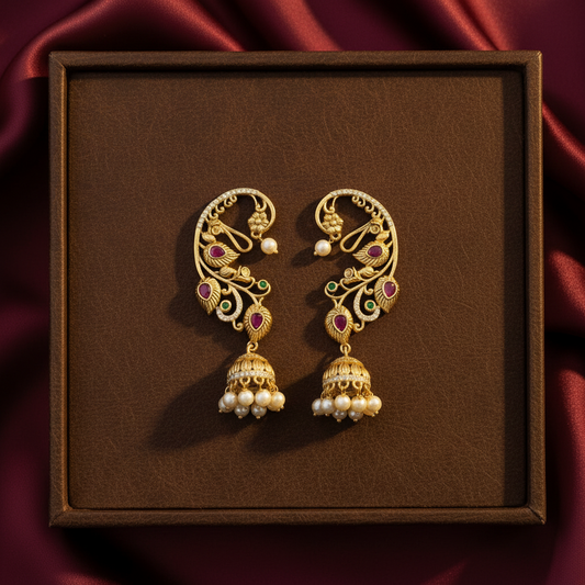 GOLDEN GULAAB EARCUFF EARRINGS