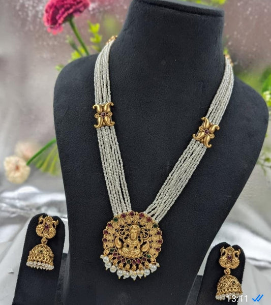 PREMIUM EMI PEARL LONG JEWELLERY SET