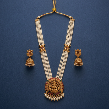 PREMIUM EMI PEARL LONG JEWELLERY SET