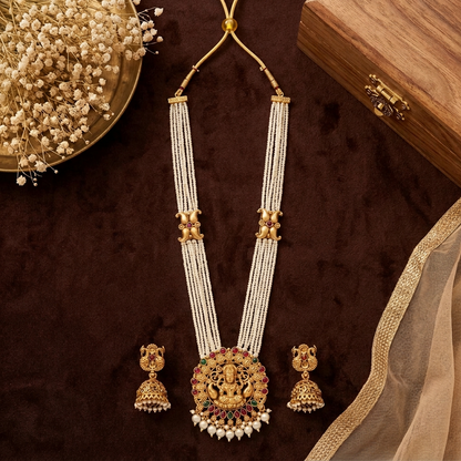 PREMIUM EMI PEARL LONG JEWELLERY SET