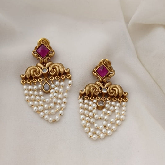 RUBY HIYARA PEARL EARRINGS