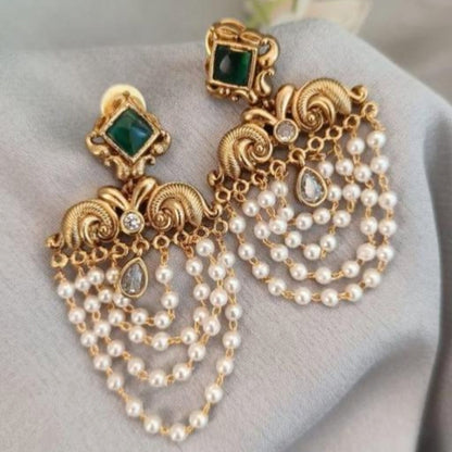 EMERALD HIYARA PEARL EARRINGS
