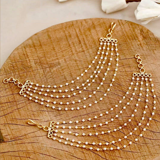PREMIUM FIVE LAYER PEARL EAR CHAIN