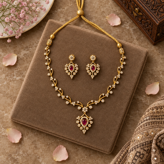 RUBY MEHER ZIRCONIA JEWELLERY SET