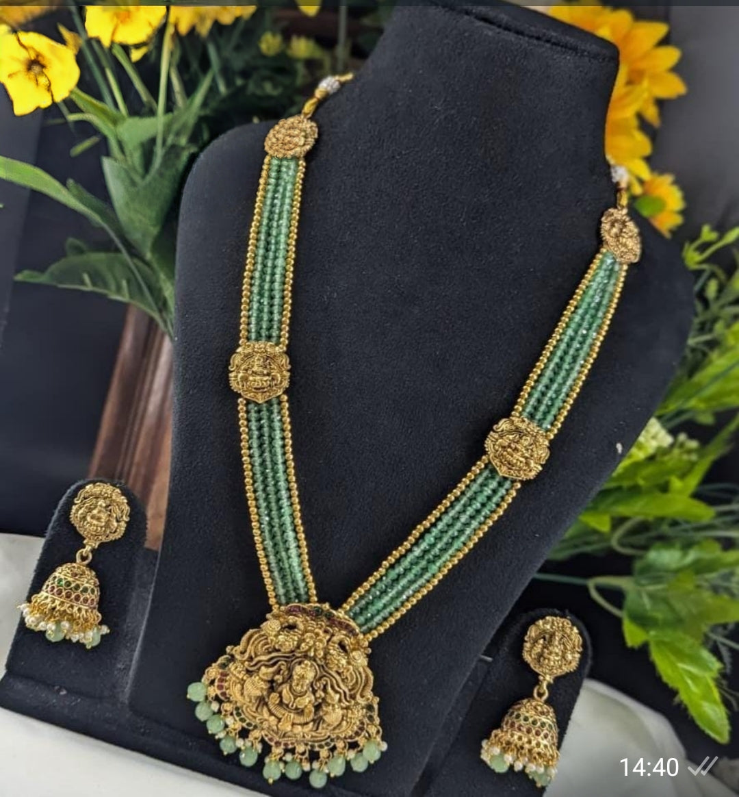 PREMIUM MINT AHILA LONG JEWELLERY SET
