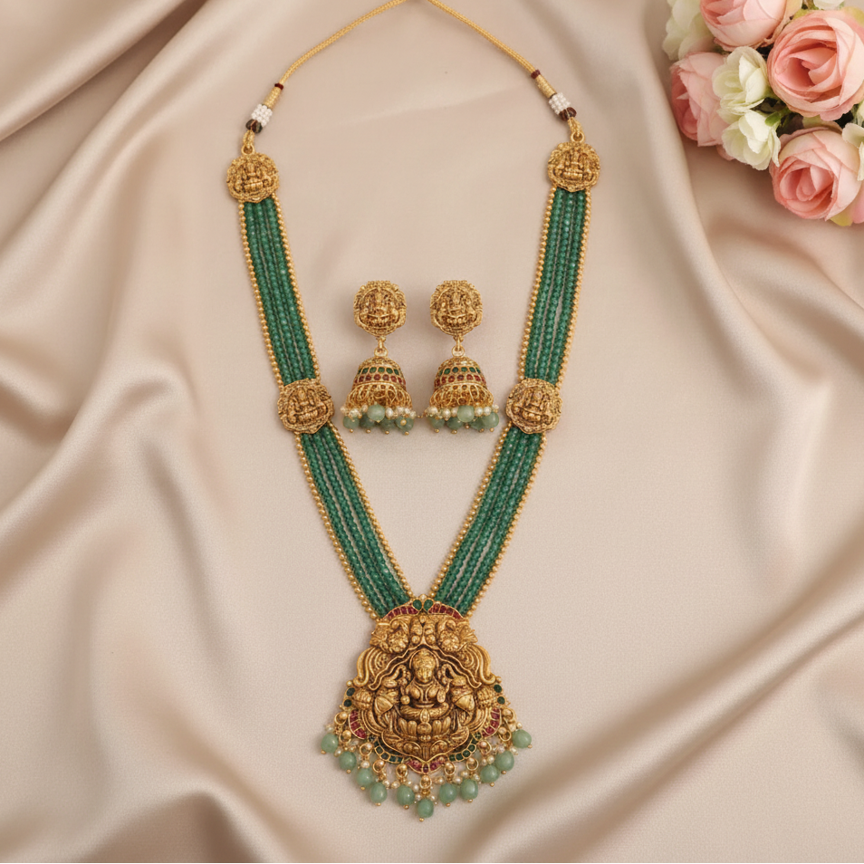 PREMIUM MINT AHILA LONG JEWELLERY SET