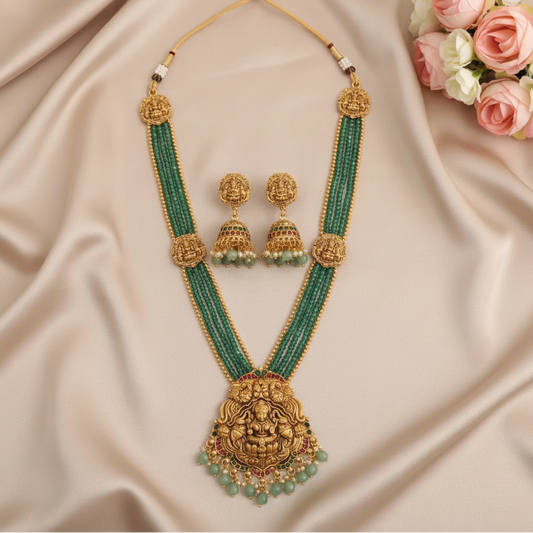 PREMIUM MINT AHILA LONG JEWELLERY SET