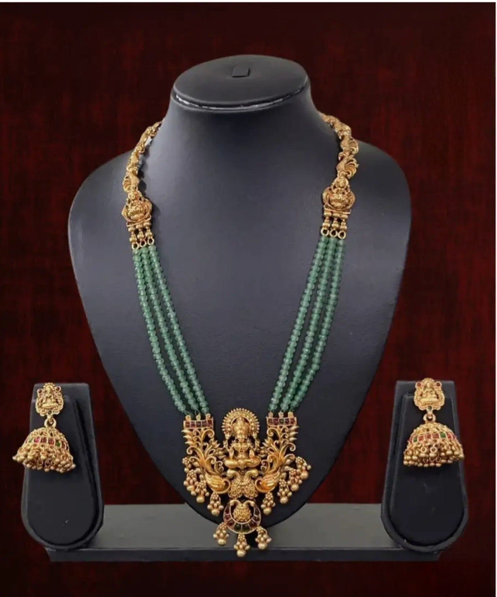 PREMIUM MINT ATHURA LONG JEWELLERY SET
