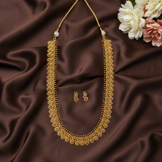 GOLDEN BOTTU MALA LONG JEWELLERY SET