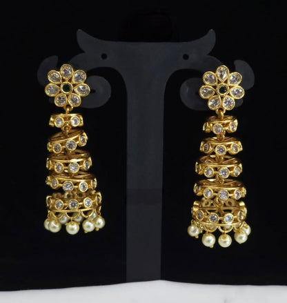 EMERALD ARORA ZIRCONIA JHUMKI EARRING