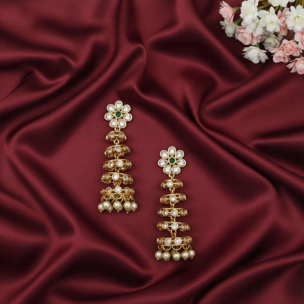 DIAMOND DANCING JHUMKI EARRINGS