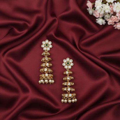 DIAMOND DANCING JHUMKI EARRINGS