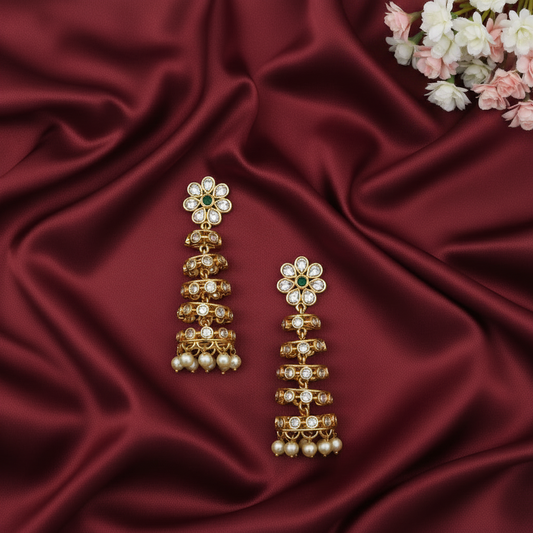 DIAMOND DANCING JHUMKI EARRINGS