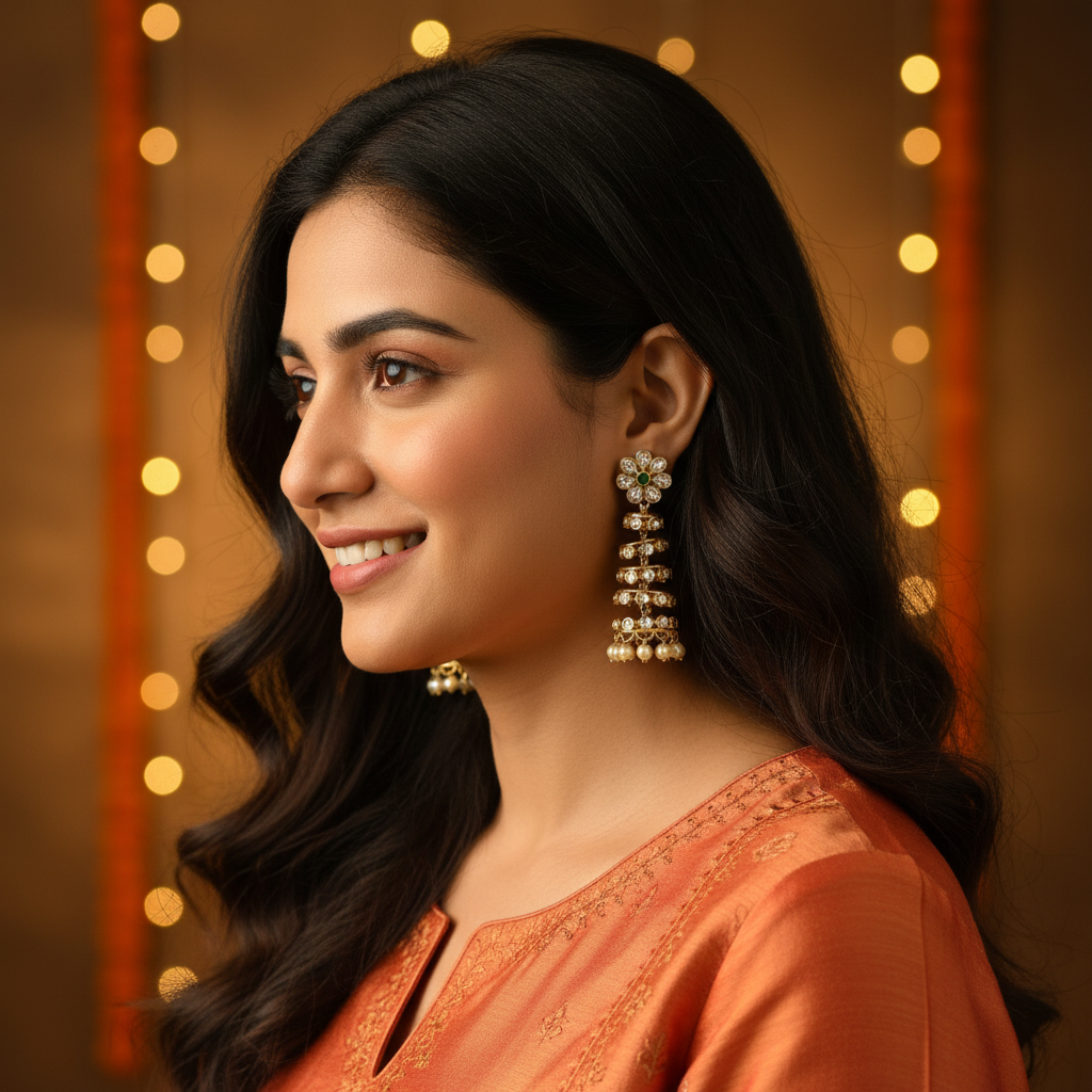 DIAMOND DANCING JHUMKI EARRINGS