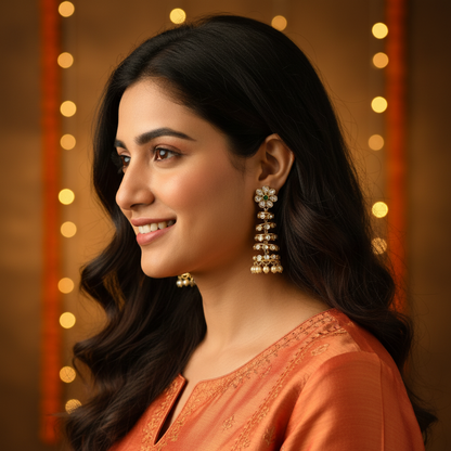 DIAMOND DANCING JHUMKI EARRINGS