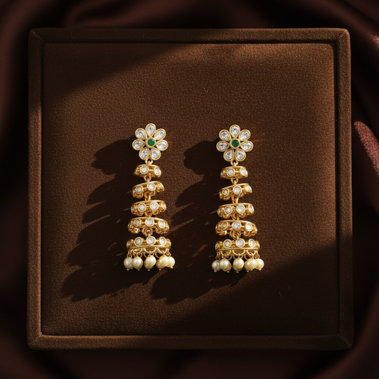 DIAMOND DANCING JHUMKI EARRINGS