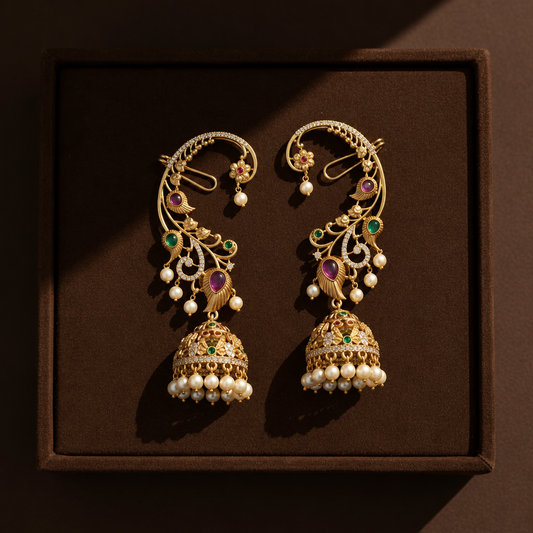 GOLDEN SATHINI MEDIUM EARCUFF EARRINGS