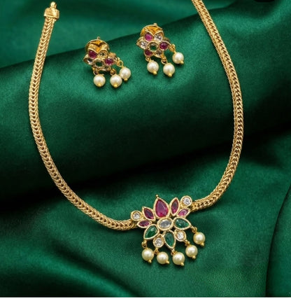 18K GOLD PLATED VAMIKA JEWELLERY SET