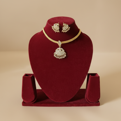 WHITE RAGINI IMPON JEWELLERY SET