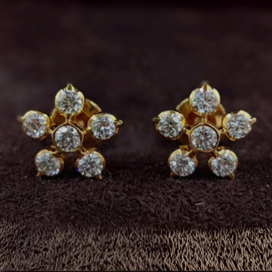 DIAMOND HIRA STUD EARRINGS