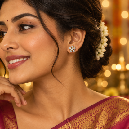 DIAMOND HIRA STUD EARRINGS