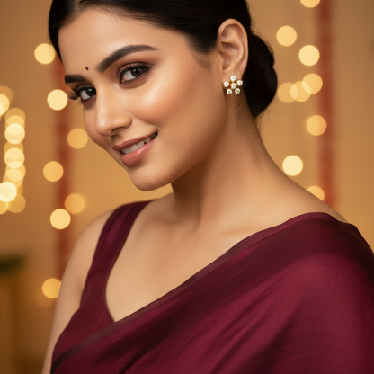 DIAMOND HIRA STUD EARRINGS