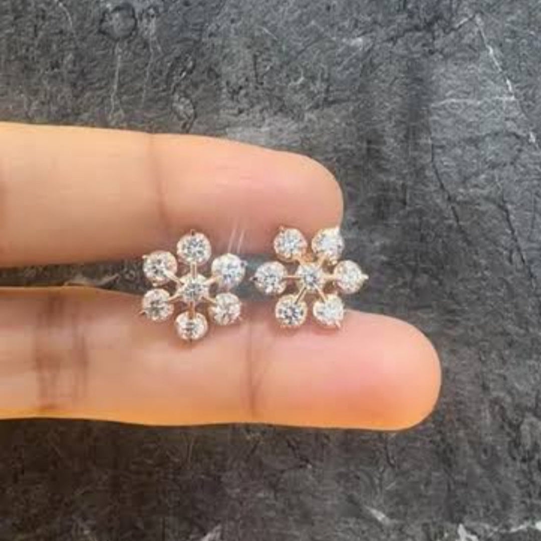 DIAMOND HIRA SEVEN STONE STUD EARRINGS