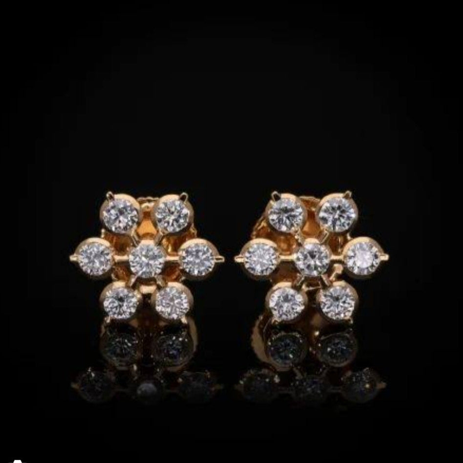 DIAMOND HIRA SEVEN STONE STUD EARRINGS