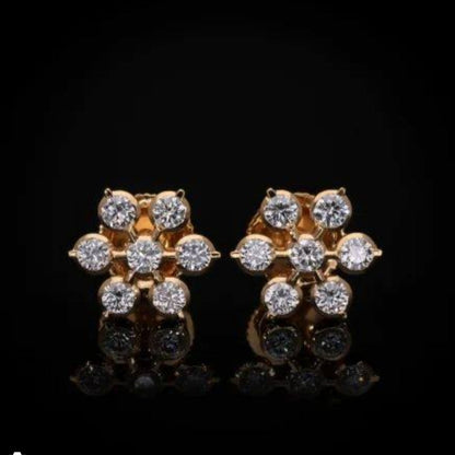 DIAMOND HIRA SEVEN STONE STUD EARRINGS