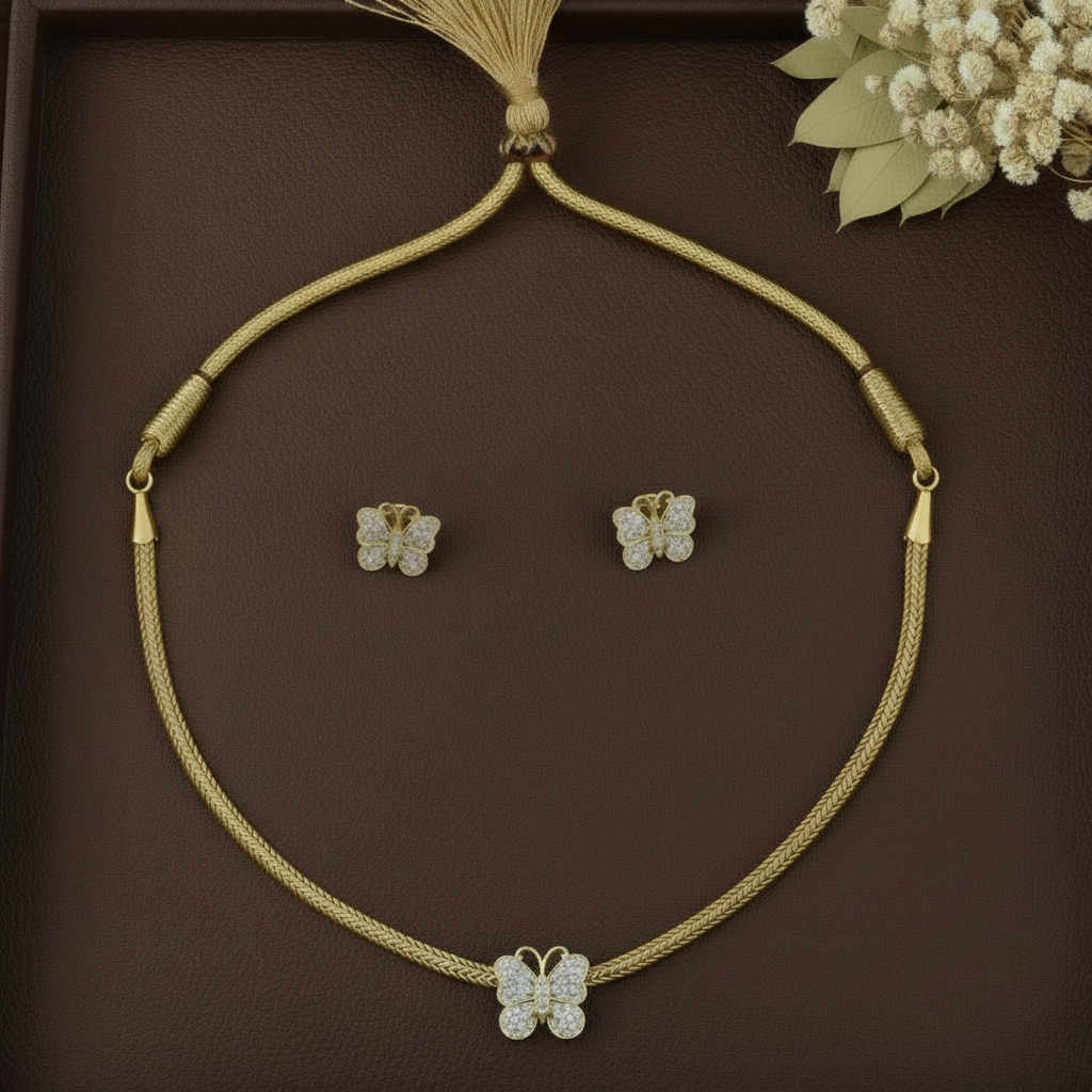 GOLDEN IRYA TEMPLE JEWELLERY SET