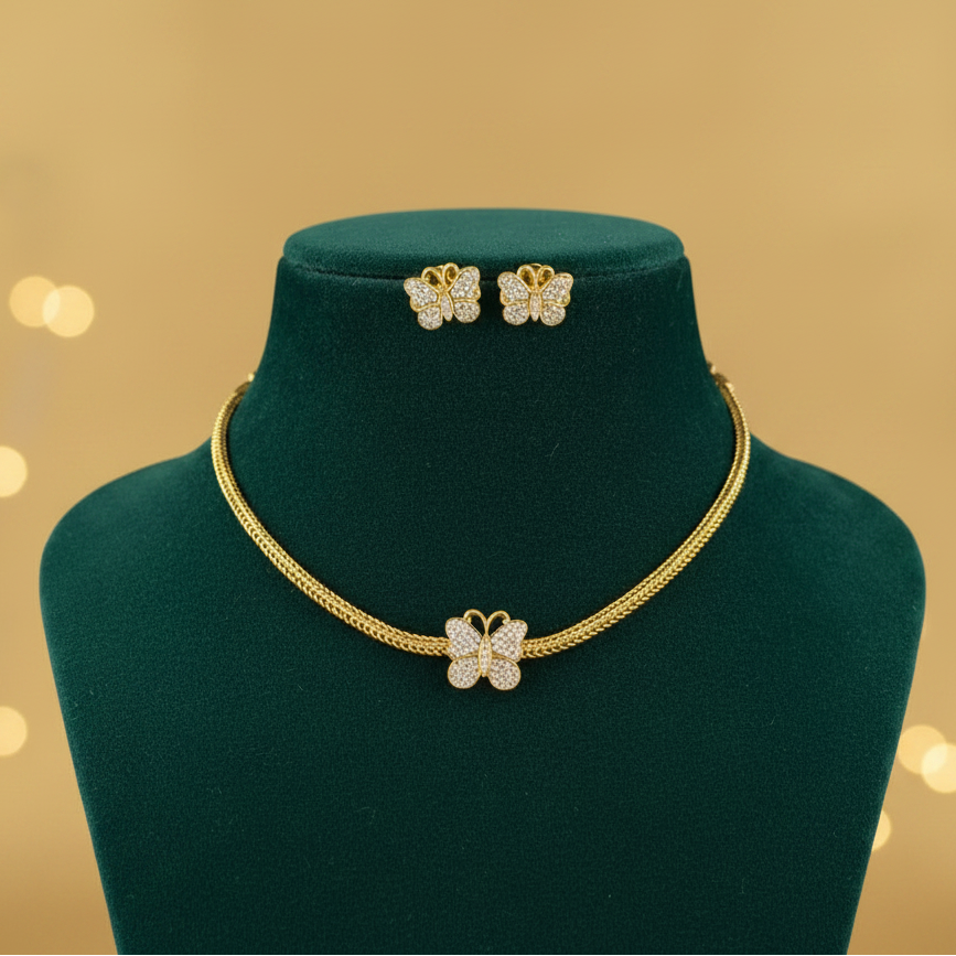 GOLDEN IRYA TEMPLE JEWELLERY SET