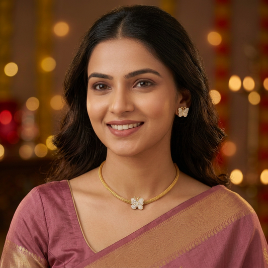 GOLDEN IRYA TEMPLE JEWELLERY SET