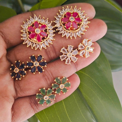 COLOR CHANGEABLE CHHAVI STUD EARRINGS