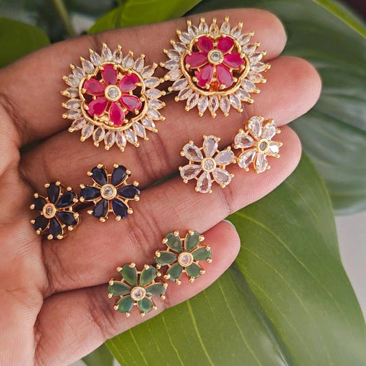 COLOR CHANGEABLE CHHAVI STUD EARRINGS