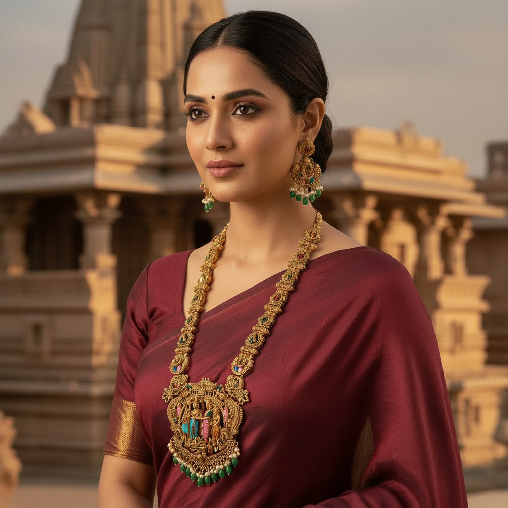 SRINIVASA KALYANA HAARAM TEMPLE JEWELLERY SET