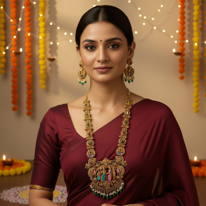 SRINIVASA KALYANA HAARAM TEMPLE JEWELLERY SET