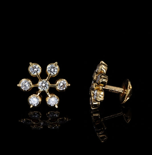 DIAMOND HIRA SEVEN STONE STUD EARRINGS