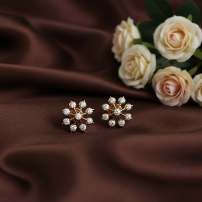 DIAMOND HIRA NINE STONE STUD EARRINGS