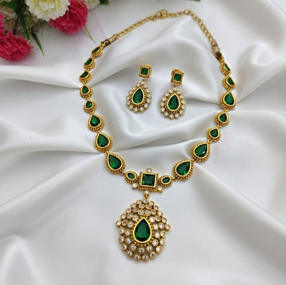 PREMIUM EMERALD JYOTHIKA JEWELLERY SET