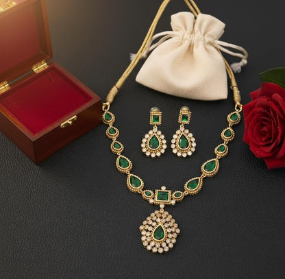 PREMIUM EMERALD JYOTHIKA JEWELLERY SET