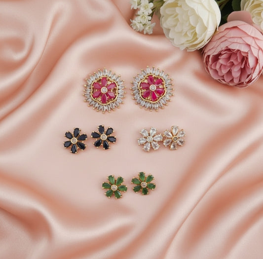 COLOR CHANGEABLE CHHAVI STUD EARRINGS