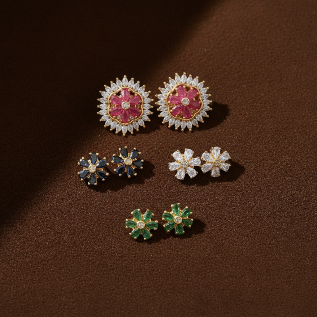 COLOR CHANGEABLE CHHAVI STUD EARRINGS